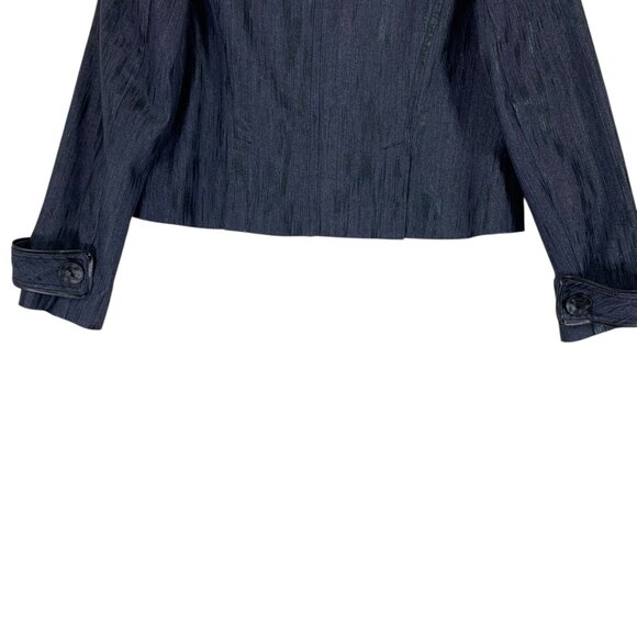 Retro style denim jacket 50"s style funnel collar col navy size 40(10) - Picture 5 of 11